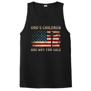 Gods Children Are Not For Sale American Flag Cross Christian PosiCharge Competitor Tank