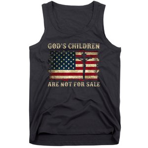 Gods Children Are Not For Sale American Flag Cross Christian Tank Top