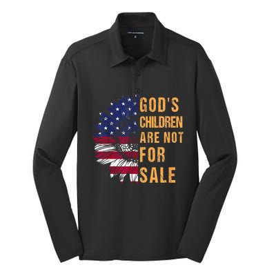 Gods Children Are Not For Sale Funny Political Silk Touch Performance Long Sleeve Polo