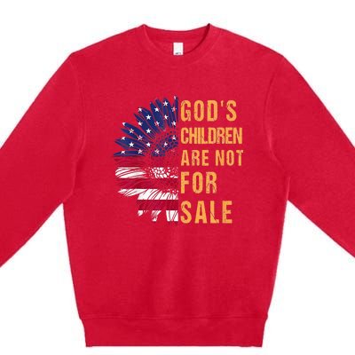 Gods Children Are Not For Sale Funny Political Premium Crewneck Sweatshirt