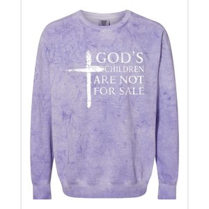 Gods Children Are Not For Sale Cross Christian Colorblast Crewneck Sweatshirt