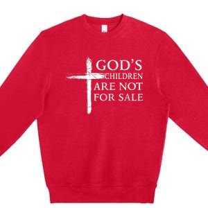 Gods Children Are Not For Sale Cross Christian Premium Crewneck Sweatshirt