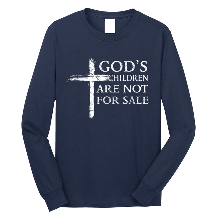 Gods Children Are Not For Sale Cross Christian Long Sleeve Shirt