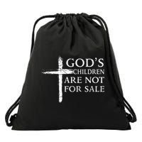 Gods Children Are Not For Sale Cross Christian Drawstring Bag