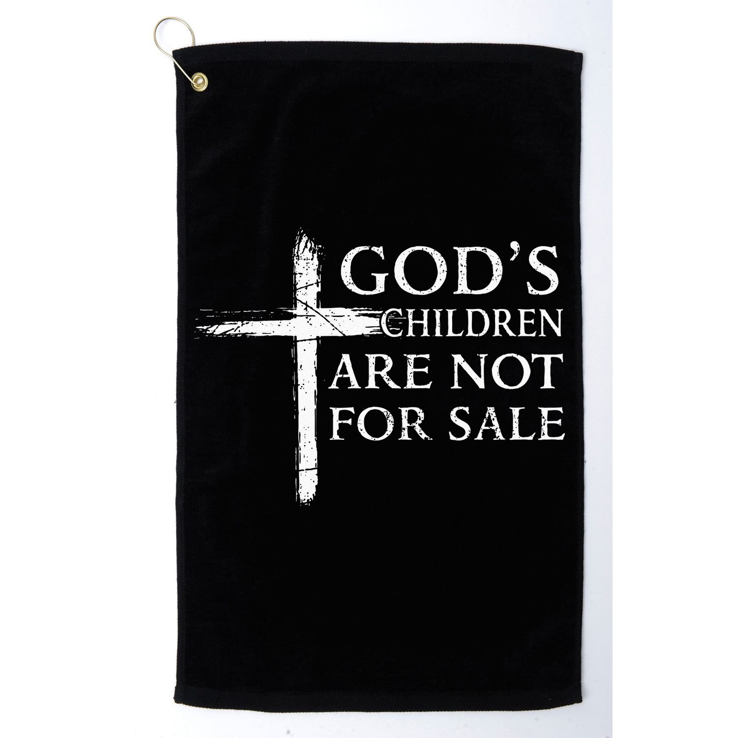Gods Children Are Not For Sale Cross Christian Golf Towel