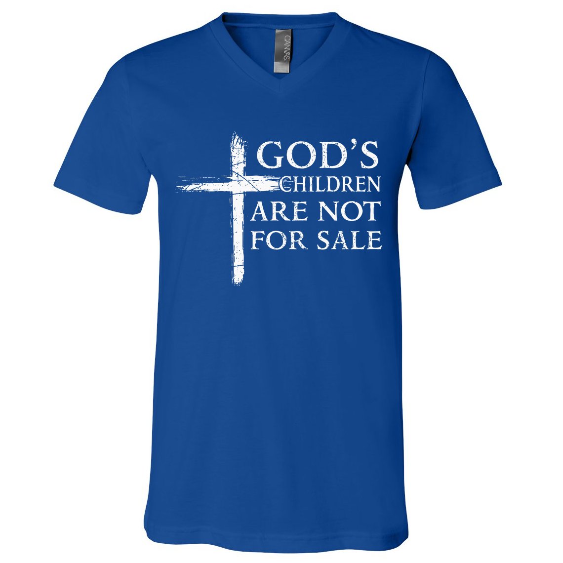 Gods Children Are Not For Sale Cross Christian V-Neck T-Shirt
