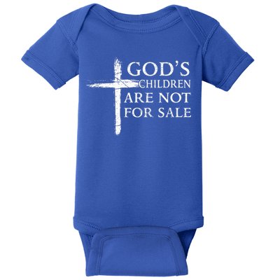 Gods Children Are Not For Sale Cross Christian Baby Bodysuit
