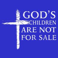 Gods Children Are Not For Sale Cross Christian Stripe Pom Pom Beanie