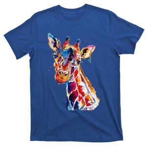 Giraffe Colorful Art Painting Cool Zoo Animal Halloween Gift T-Shirt