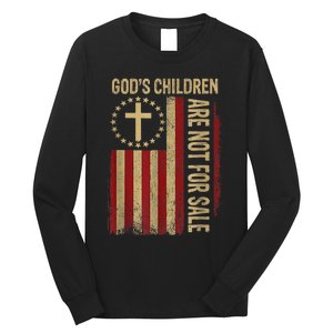 Gods Children Are Not For Sale Cross Christian Fun Idea Long Sleeve Shirt