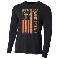 Gods Children Are Not For Sale Cross Christian Fun Idea Cooling Performance Long Sleeve Crew