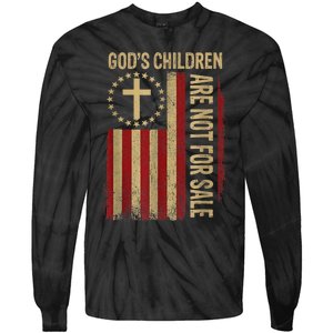 Gods Children Are Not For Sale Cross Christian Fun Idea Tie-Dye Long Sleeve Shirt