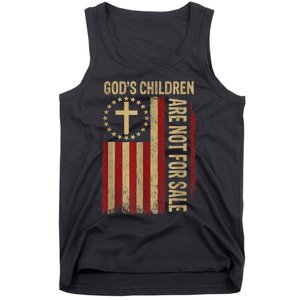 Gods Children Are Not For Sale Cross Christian Fun Idea Tank Top