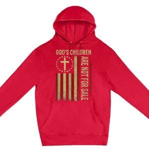 Gods Children Are Not For Sale Cross Christian Fun Idea Premium Pullover Hoodie