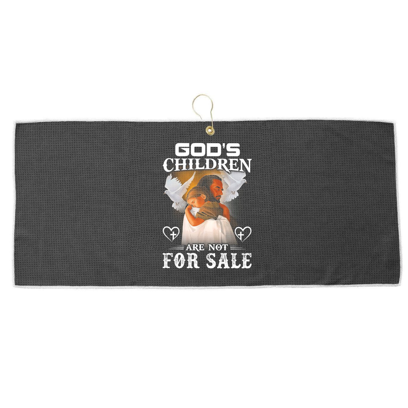 Gods Children Are Not For Sale Protect Children Large Microfiber Waffle Golf Towel