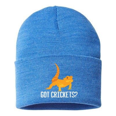 Got Crickets? Bearded Dragon Reptile Lizard Lover Cool Gift Sustainable Knit Beanie