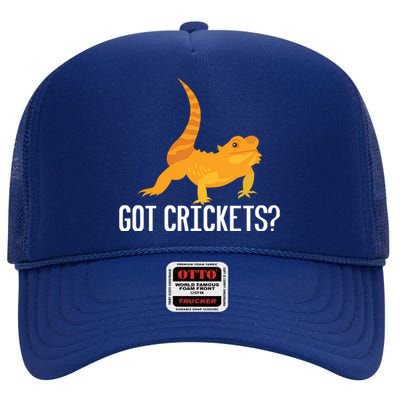 Got Crickets? Bearded Dragon Reptile Lizard Lover Cool Gift High Crown Mesh Back Trucker Hat