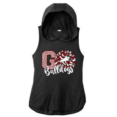 Go Cheer Bulldogs Sports Name Ladies PosiCharge Tri-Blend Wicking Draft Hoodie Tank