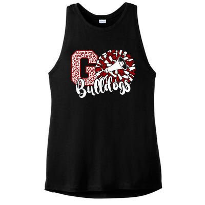 Go Cheer Bulldogs Sports Name Ladies PosiCharge Tri-Blend Wicking Tank