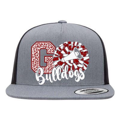 Go Cheer Bulldogs Sports Name Flat Bill Trucker Hat