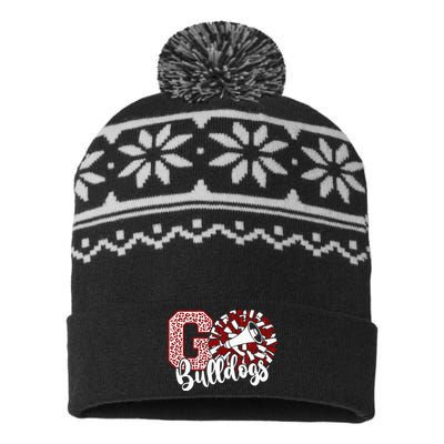 Go Cheer Bulldogs Sports Name USA-Made Snowflake Beanie