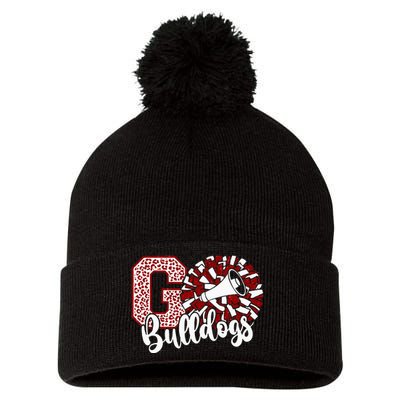 Go Cheer Bulldogs Sports Name Pom Pom 12in Knit Beanie