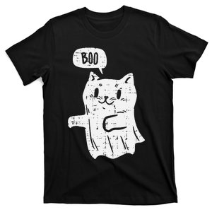 Ghost Cat Boo Funny Halloween Animal Pet T-Shirt