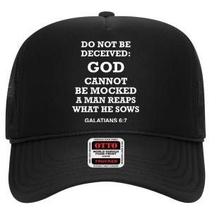 God Cannot Be Mocked By Drag Queens Wear God Is Not Mocked Last Supper Mockery High Crown Mesh Back Trucker Hat