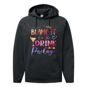 Girl Cruise Blame It On The Drink Package Drinking Booze Performance Fleece Hoodie