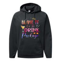 Girl Cruise Blame It On The Drink Package Drinking Booze Performance Fleece Hoodie