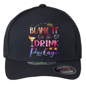 Girl Cruise Blame It On The Drink Package Drinking Booze Flexfit Unipanel Trucker Cap