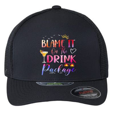 Girl Cruise Blame It On The Drink Package Drinking Booze Flexfit Unipanel Trucker Cap