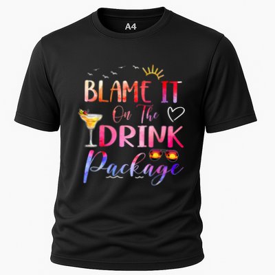 Girl Cruise Blame It On The Drink Package Drinking Booze Performance Shirt