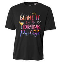 Girl Cruise Blame It On The Drink Package Drinking Booze Cooling Performance Crew T-Shirt