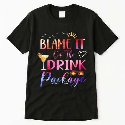 Girl Cruise Blame It On The Drink Package Drinking Booze Tall T-Shirt