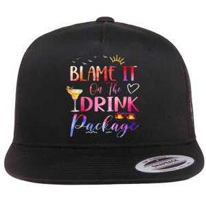 Girl Cruise Blame It On The Drink Package Drinking Booze Flat Bill Trucker Hat