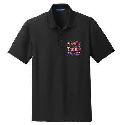 Girl Cruise Blame It On The Drink Package Drinking Booze Dry Zone Grid Polo