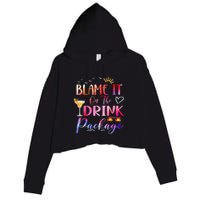 Girl Cruise Blame It On The Drink Package Drinking Booze Crop Fleece Hoodie