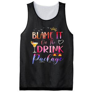 Girl Cruise Blame It On The Drink Package Drinking Booze Mesh Reversible Basketball Jersey Tank