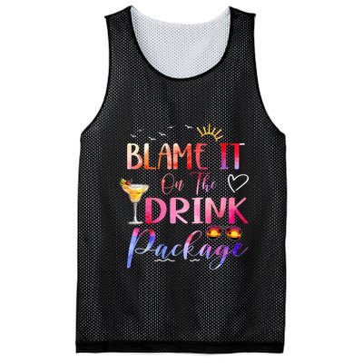Girl Cruise Blame It On The Drink Package Drinking Booze Mesh Reversible Basketball Jersey Tank