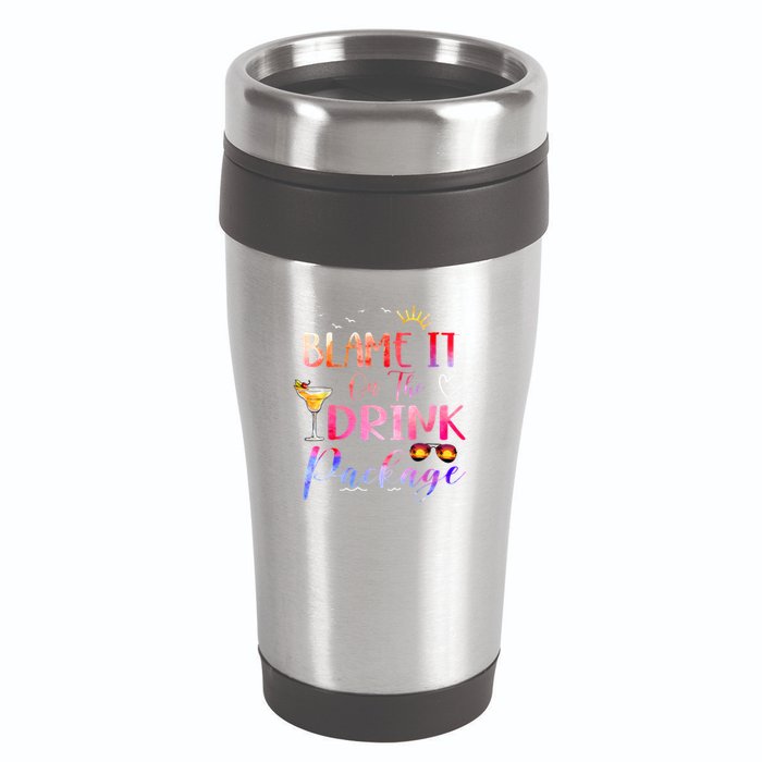 Girl Cruise Blame It On The Drink Package Drinking Booze 16oz Travel Tumbler