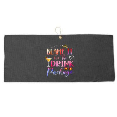 Girl Cruise Blame It On The Drink Package Drinking Booze Large Microfiber Waffle Golf Towel