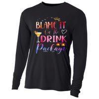 Girl Cruise Blame It On The Drink Package Drinking Booze Cooling Performance Long Sleeve Crew