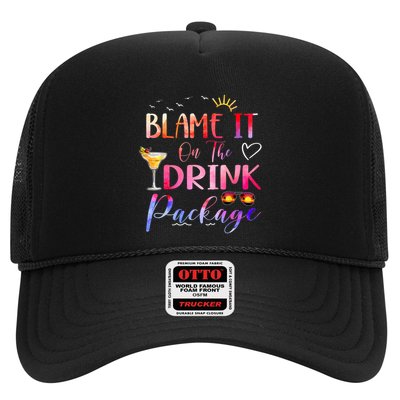 Girl Cruise Blame It On The Drink Package Drinking Booze Trucker Hat