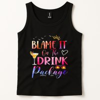 Girl Cruise Blame It On The Drink Package Drinking Booze Tank Top