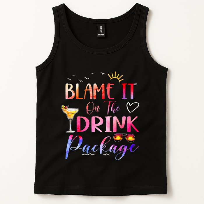 Girl Cruise Blame It On The Drink Package Drinking Booze Tank Top