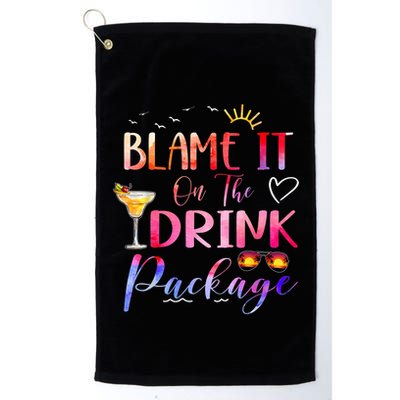 Girl Cruise Blame It On The Drink Package Drinking Booze Golf Towel