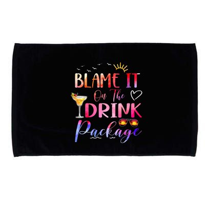 Girl Cruise Blame It On The Drink Package Drinking Booze Microfiber Hand Towel