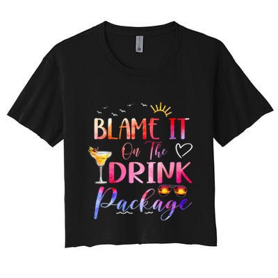 Girl Cruise Blame It On The Drink Package Drinking Booze Crop Top