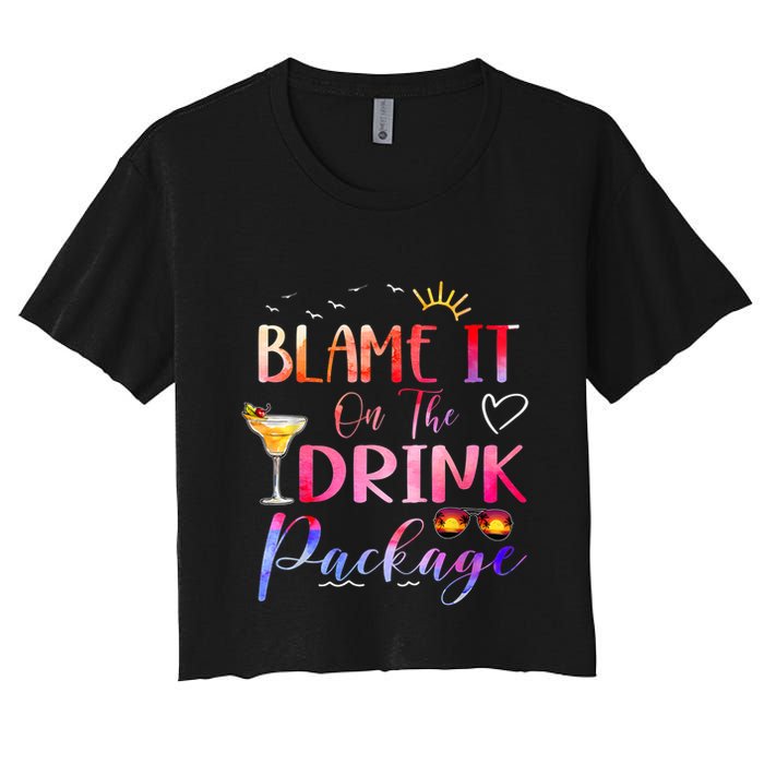Girl Cruise Blame It On The Drink Package Drinking Booze Crop Top